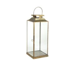 Lampion złoty z uchwytem 37,5 cm Belldeco