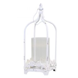 Lampion w stylu prowansalskim biały 34 cm Chic Antique