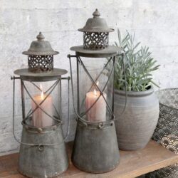 Lampion metalowy 54 cm vintage Chic Antique