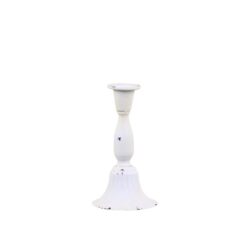 Świecznik metalowy prowansalski krem 18 cm Chic Antique