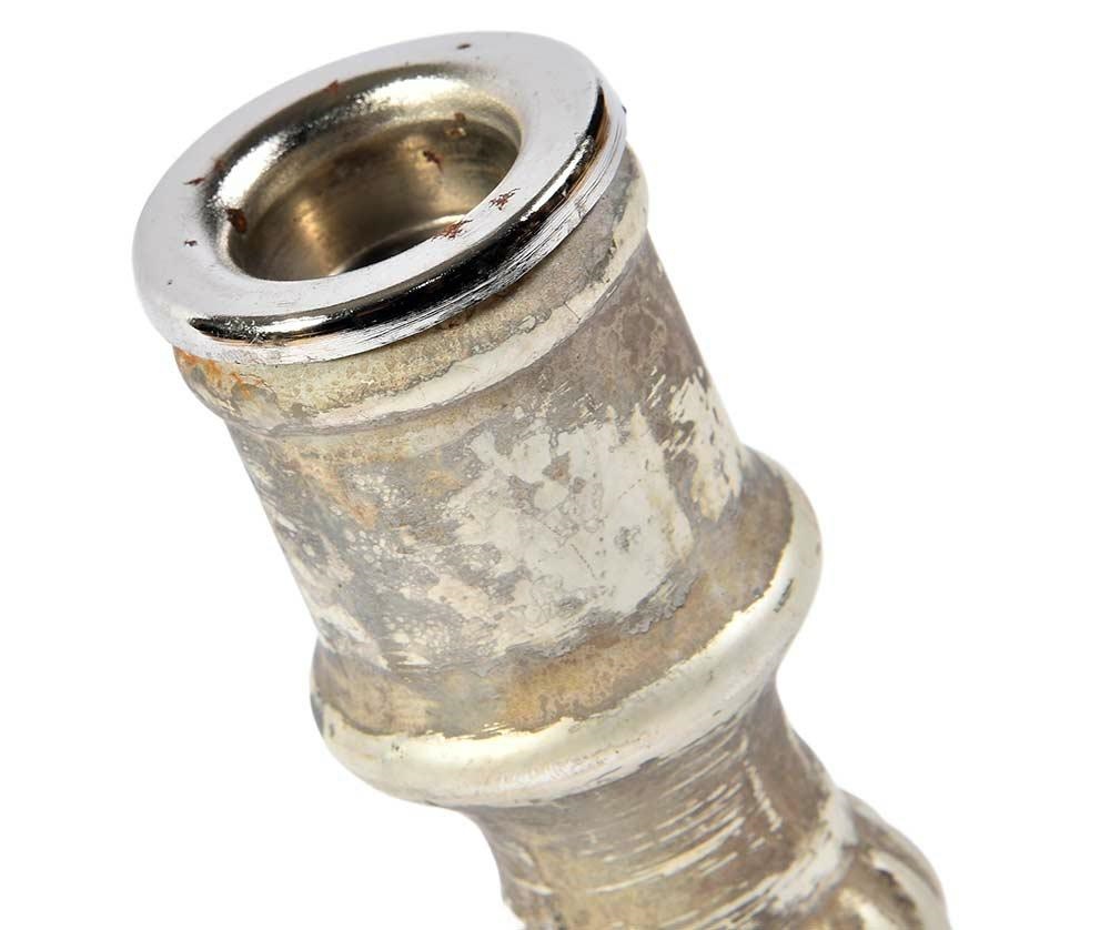 Zestaw dwóch świeczników postarzanych 20 cm Barok Old Belldeco - obrazek 3