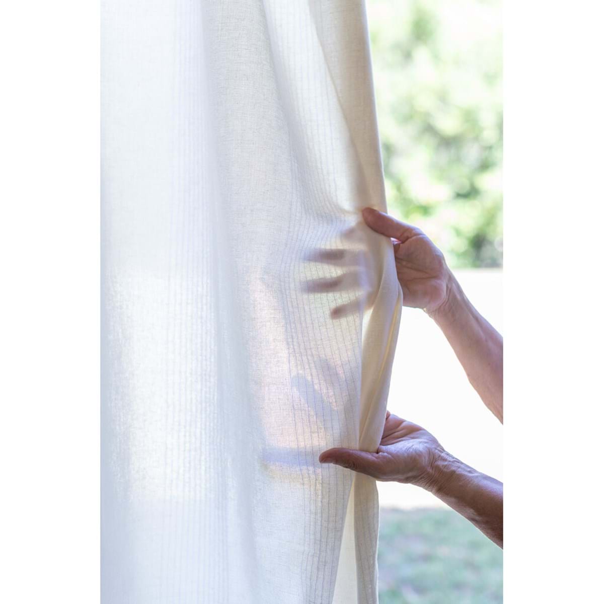 Zasłona bawełniana 150x290 cm Righe di Cotone Blanc MariClo' - obrazek 2