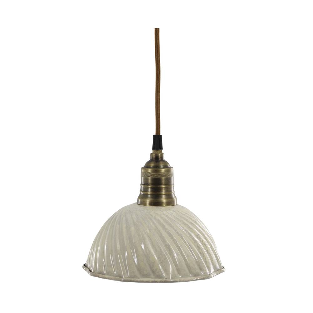 Lampa wisząca krem tłoczona Lunel Chic Antique - obrazek 3