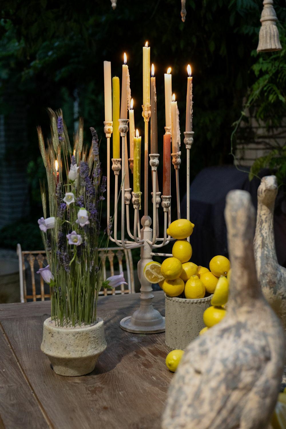 Świecznik wieloramienny metalowy Garden green Belldeco - obrazek 3