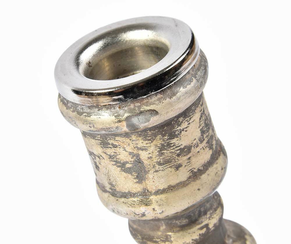 Zestaw dwóch świeczników postarzanych 23 cm Barok old Belldeco - obrazek 3