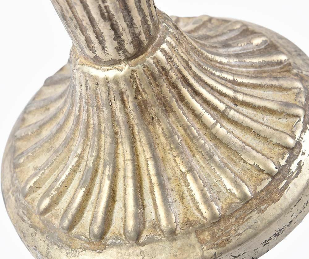 Zestaw dwóch świeczników postarzanych 23 cm Barok old Belldeco - obrazek 4