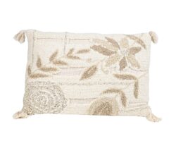 Poduszka kremowa z motywem roślinnym 40x60 cm Boho Belldeco