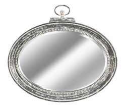 Lustro prowansalskie owalne z uchwytem Grigio Belldeco